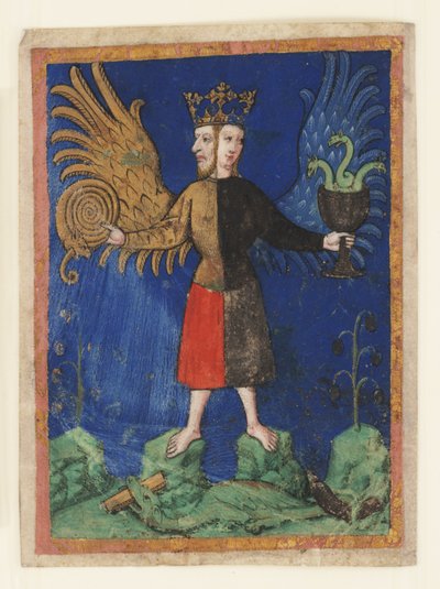 Kronet hermafrodit (vellum) af Italian School