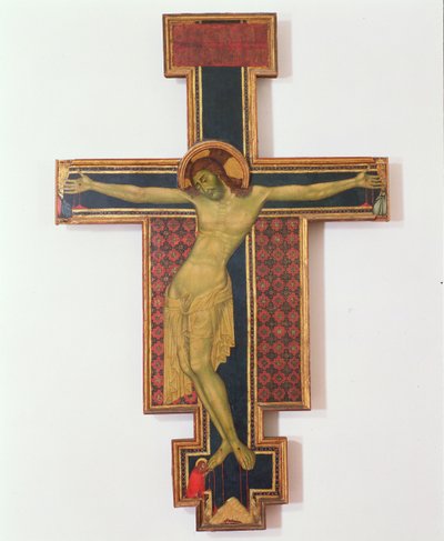 Krucifiks (tempera på træ) af Italian School