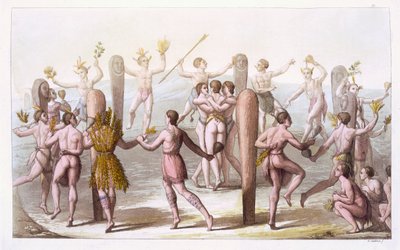 Danser af de indfødte indbyggere i Virginia, ca. 1820 af Italian School
