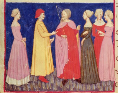 Dante og Beatrice i paradis, fra Den guddommelige komedie af Dante Alighieri (1265-1321) af Italian School