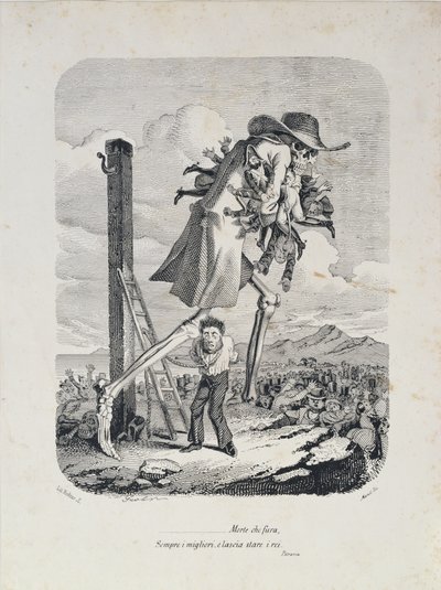 Døden tager alle de gode og forlader skurkene, ca. 1850 af Italian School