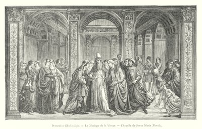 Domenico Ghirlandajo, Jomfruens bryllup, Santa Maria Novellas kapel (gravering) af Italian School