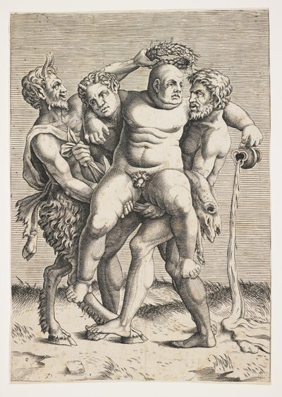 Drunken Silenus af Italian School