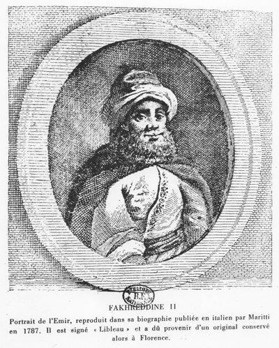 Emir Fakhr-al-Din II (gravering) af Italian School