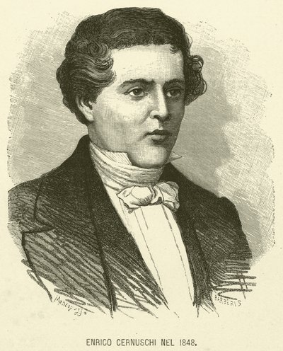 Enrico Cernuschi i 1848 (gravering) af Italian School