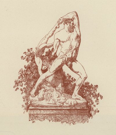 Herkules og Lica af Canova (litografi) af Italian School