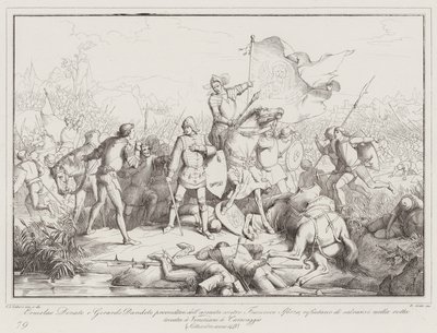 Ermolao Donato og Gerardo Dandolo tilsynsførende for hæren mod Francesco Sforza (gravering) af Italian School
