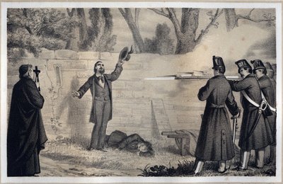 Henrettelse af Bandiera-brødrene (italienske patrioter, Attilio og Emilio Bandiera af Italian School