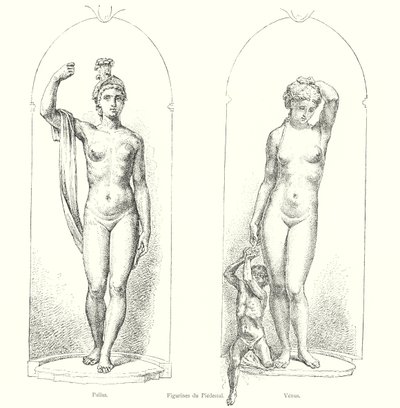 Figurer du Piedestal, Pallas, Venus (gravering) af Italian School