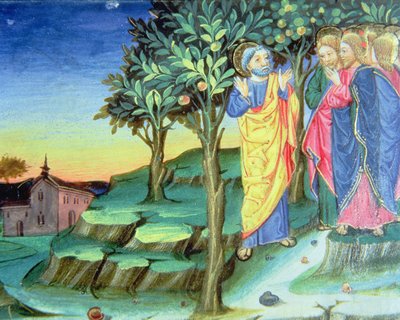Fol.101v Kristus går for at bede på Oliebjerget (vellum) af Italian School