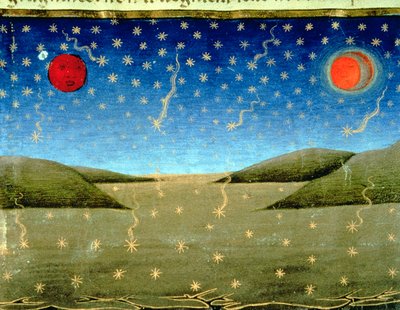 Fol.149va Den sidste dom: Stjernerne falder og alt vendes på hovedet (vellum) af Italian School