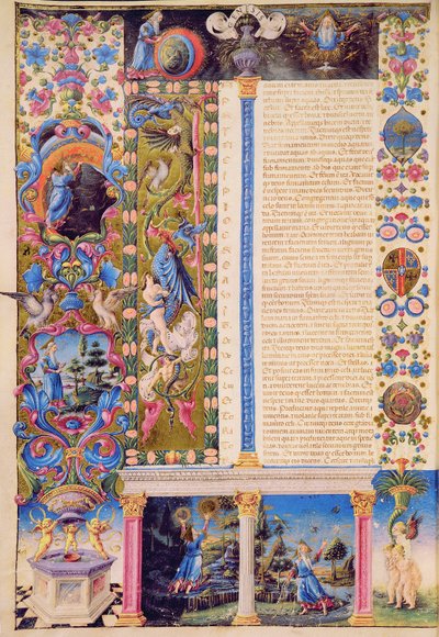 Fol.5v Genesis. Skabelsen af universet, fra Borso d