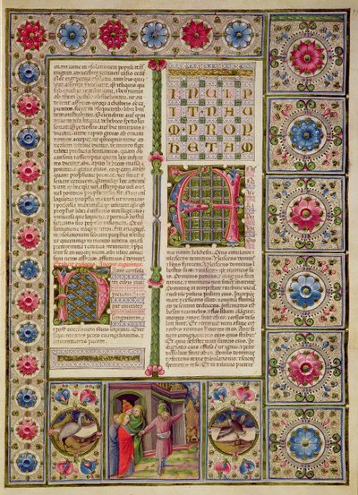 Fol.99r Åbning til profeten Naums bog, fra Borso d