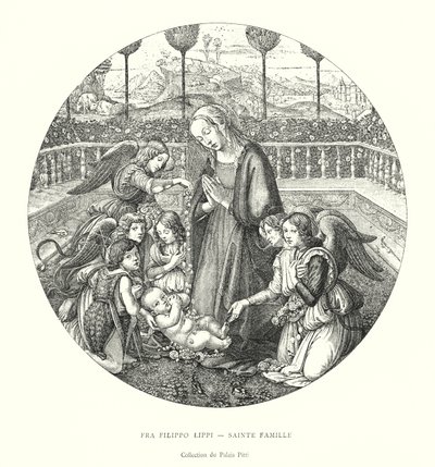 Fra Filippo Lippi, Hellig Familie, Pitti Palace Collection (gravering) af Italian School