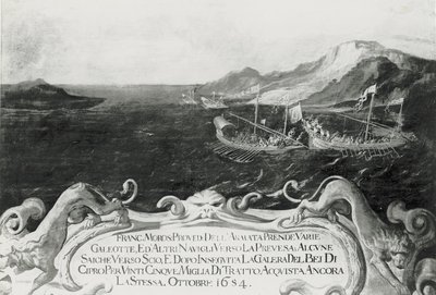 Francesco Morosini (1618-94) i en hændelse ud for Cypern, 1654 af Italian School