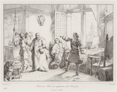 Francesco Morosini nægter at sælge Candia af Italian School