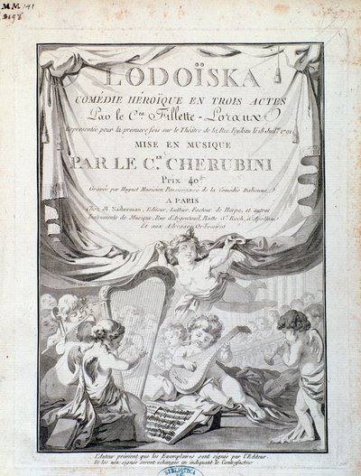 Frontispice af Lodoiska, værk af Luigi Cherubini af Italian School