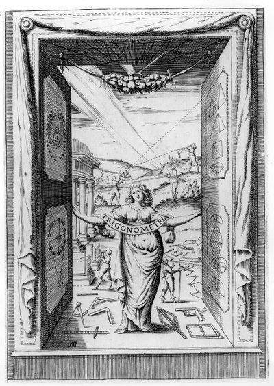 Frontispice til Trigonometria af Bonaventura Cavalieri, 1643 af Italian School