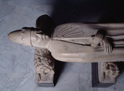 Begravelsesmonument for den første doge af Genova Simone Boccanegra, detalje (Marmorskulptur af Italian School