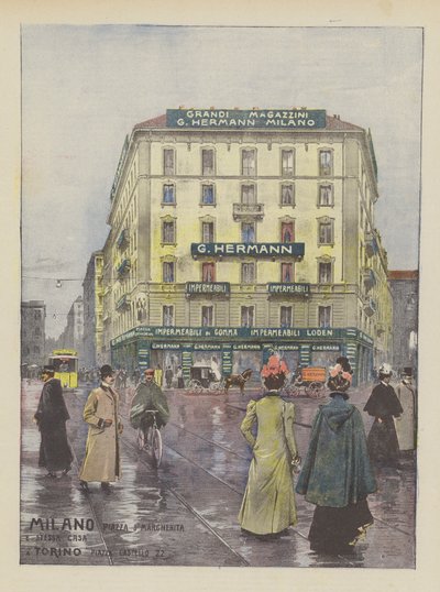 G Hermann (farve litho) af Italian School