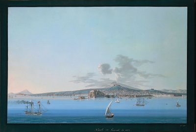 Generel udsigt over Napoli fra havet af Italian School