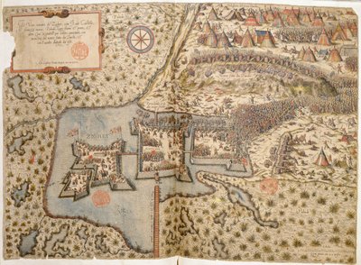Generelt billede af slaget ved Szigetvar, 1566 af Italian School
