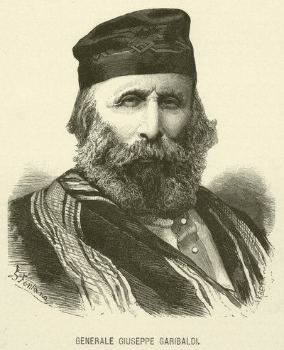 General Giuseppe Garibaldi (gravering) af Italian School