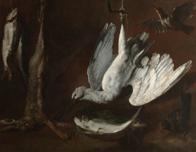 Hare, skestork og fisk, midten af 1600-tallet af Italian School