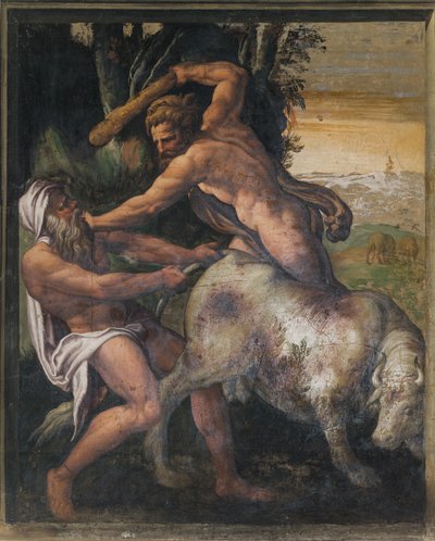 Hercules dræber den kretensiske tyr, Yellow Room af Italian School