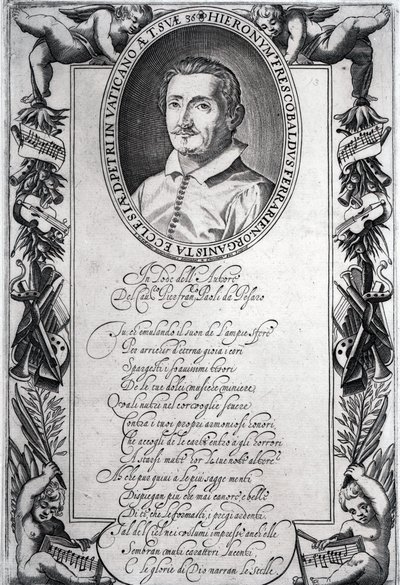 Hieronymus Frescobaldi, graveret af Christian Sas af Italian School