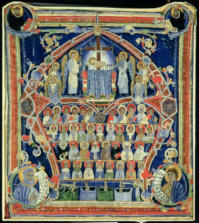 Historik initial A, der forestiller Den sidste dom af Italian School