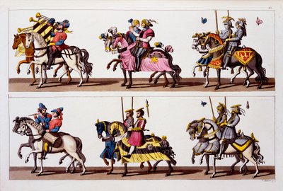 Det Hellige Romerske Rige: Deltagere i en turnering på slottet i Luxembourg på Maximilian I