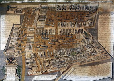 Ikonografisk projektion af Arsenal i Venedig af Italian School