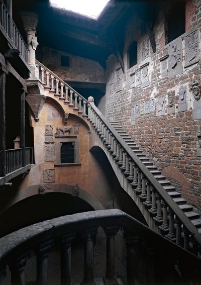 Indvendig udsigt over greverne Guidis slot eller Palazzo pretorio af Italian School