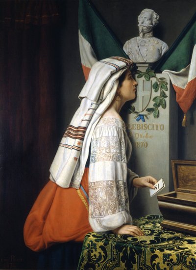 Italiensk folkeafstemning i oktober 1870 af Luigi Riva af Italian School