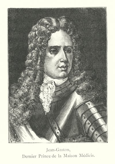 Jean-Gaston, sidste prins af Medici-huset (gravering) af Italian School