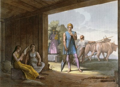 Jesutiske indianere (sandsynligvis sydamerikanske indianere konverteret af jesuitterne) ca. 1820 af Italian School