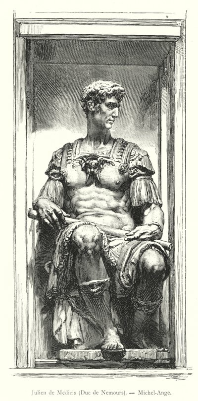 Julien de Medicis, Duc de Nemours, Michel-Ange (gravering) af Italian School