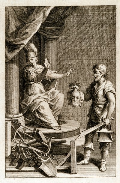 Justice, der afviser den bøddel, der kom til at præsentere lederen af den dømte til døds falske titel (falsk titel) af "Dei Delitti e delle Pene" "(des dækker et des sanktioner), beskæftiger sig med straffeloven for juristen, brev og filosof Cesare Beccari af Italian School