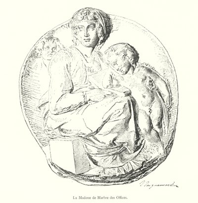 Uffiziernes marmormadonna (gravering) af Italian School