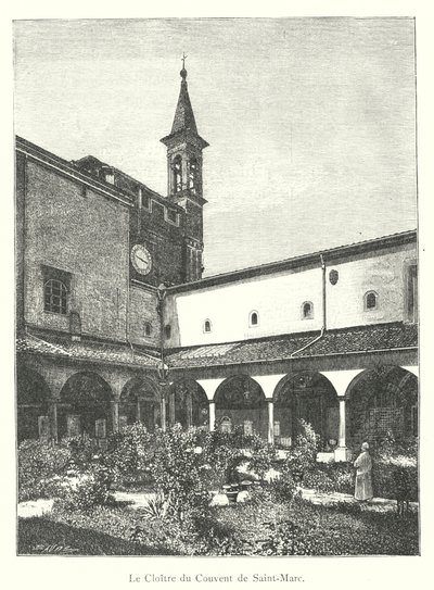 Klosteret i Sankt Markus kloster (gravering) af Italian School