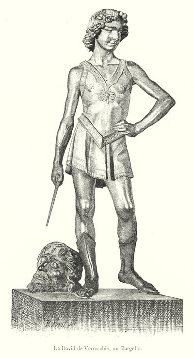 Le David de Verrocchio, au Bargello (gravering) af Italian School