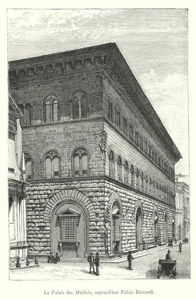 Medici-paladset, i dag Palazzo Riccardi (gravering) af Italian School