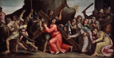 ""Kristus bærer sit kors"" (Kristus bærer korset) Maleri af den italienske skole. 1550-1600 Manierisme. Regionalt Deineka kunstgalleri, Kursk Rusland af Italian School