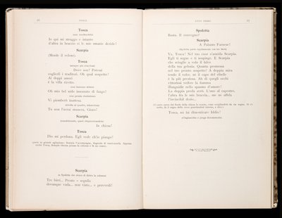 Libretto af Tosca af Giacomo Puccini, Ricordi Edition, Italien af Italian School