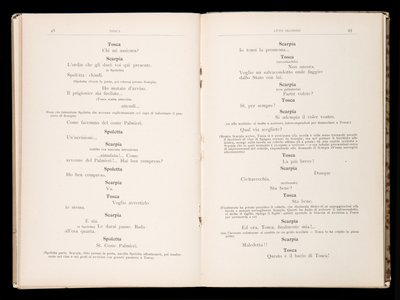 Libretto af Tosca af Giacomo Puccini, Ricordi Edition, Italien af Italian School