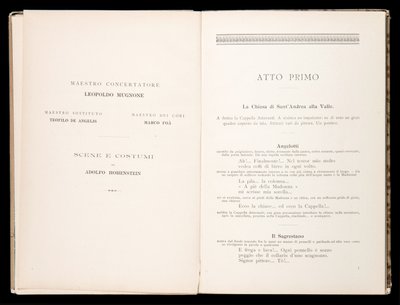 Libretto af Tosca af Giacomo Puccini, Ricordi Edition, Italien af Italian School