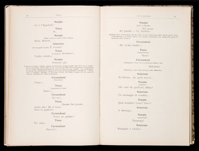 Libretto af Tosca af Giacomo Puccini, Ricordi Edition, Italien af Italian School