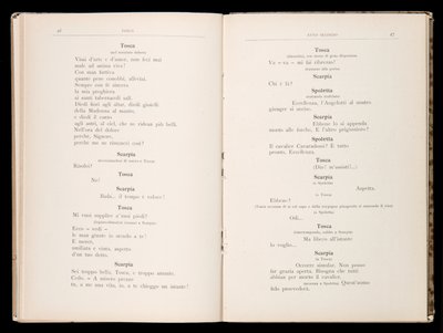 Libretto af Tosca af Giacomo Puccini, Ricordi Edition, Italien af Italian School