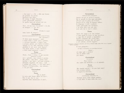 Libretto af Tosca af Giacomo Puccini, Ricordi Edition, Italien af Italian School